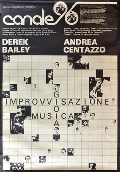 Andrea Centazzo e Derek Bailey, Improvvisazione musica/gioia, Milano, 1977, manifesto