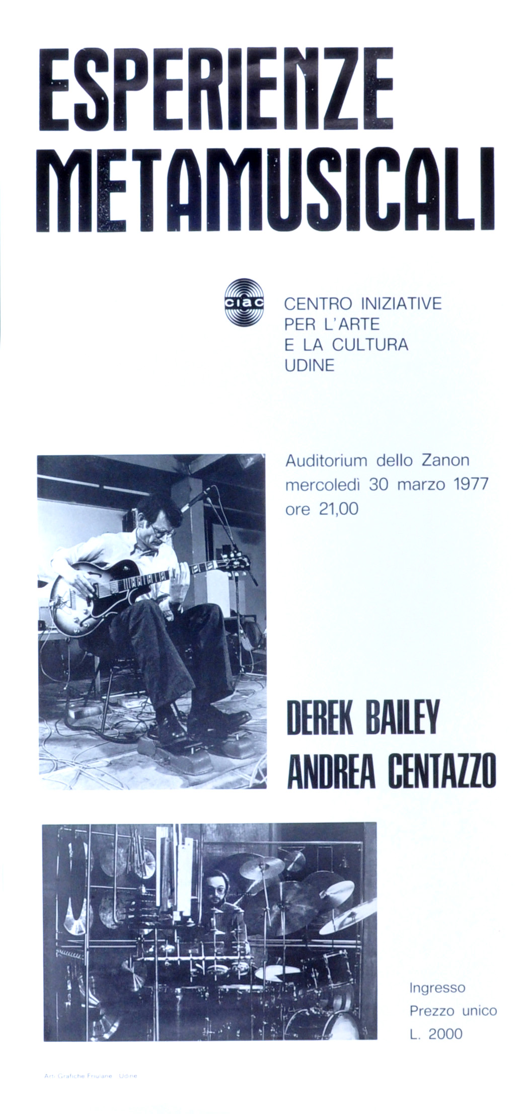 Concerto del duo Bailey-Centazzo, 1977