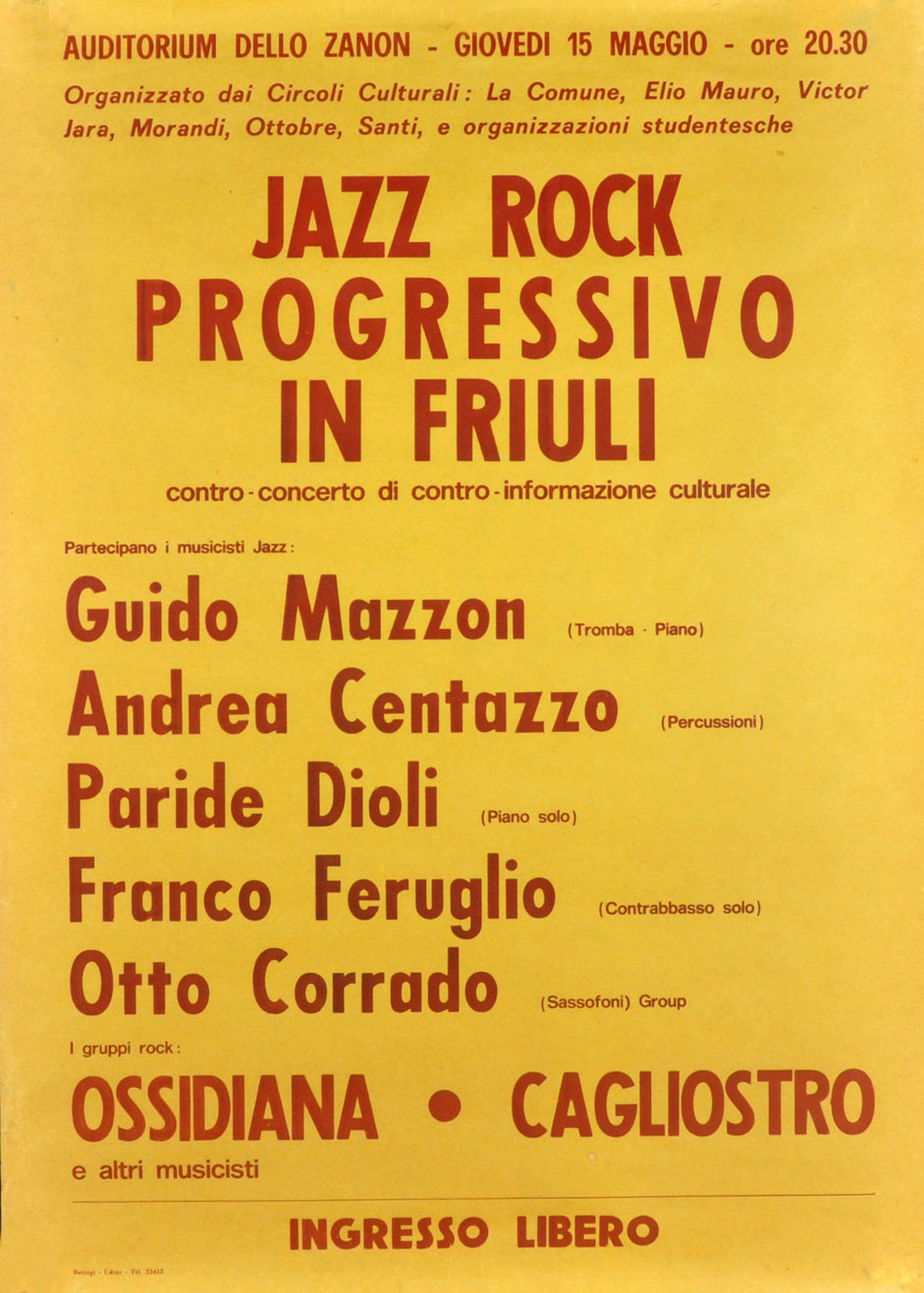 JazzRock progressivo in Friuli, manifesto