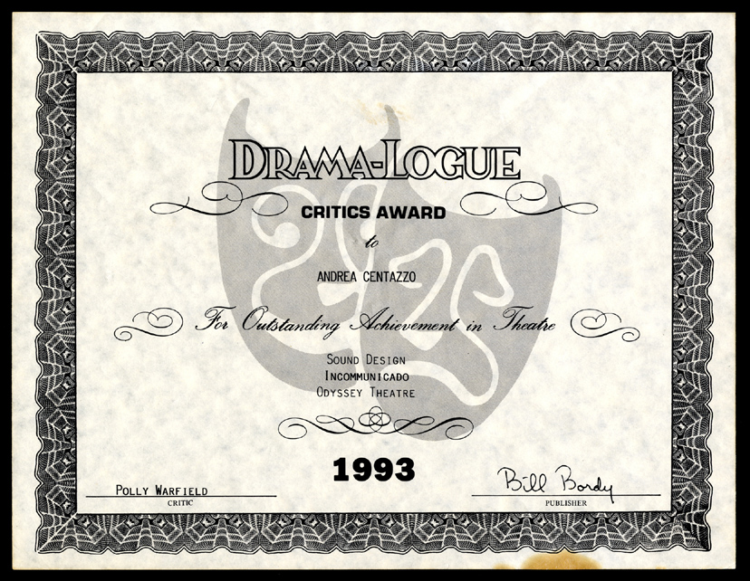 Drama-Logue, critics award, 1993