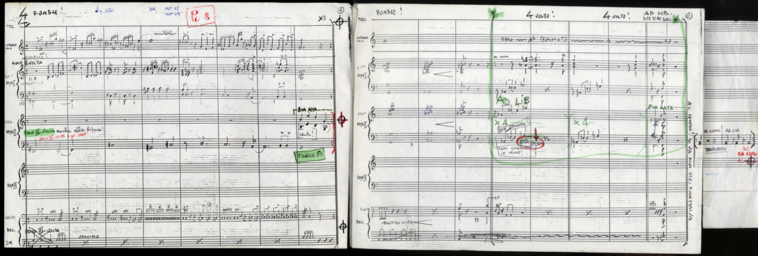 Andrea Centazzo, Rumble, 1983, fotocopia di manoscritto con annotazioni