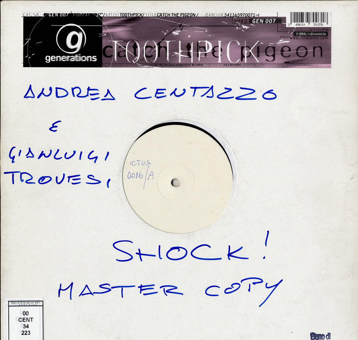 "Shock!", master copy
