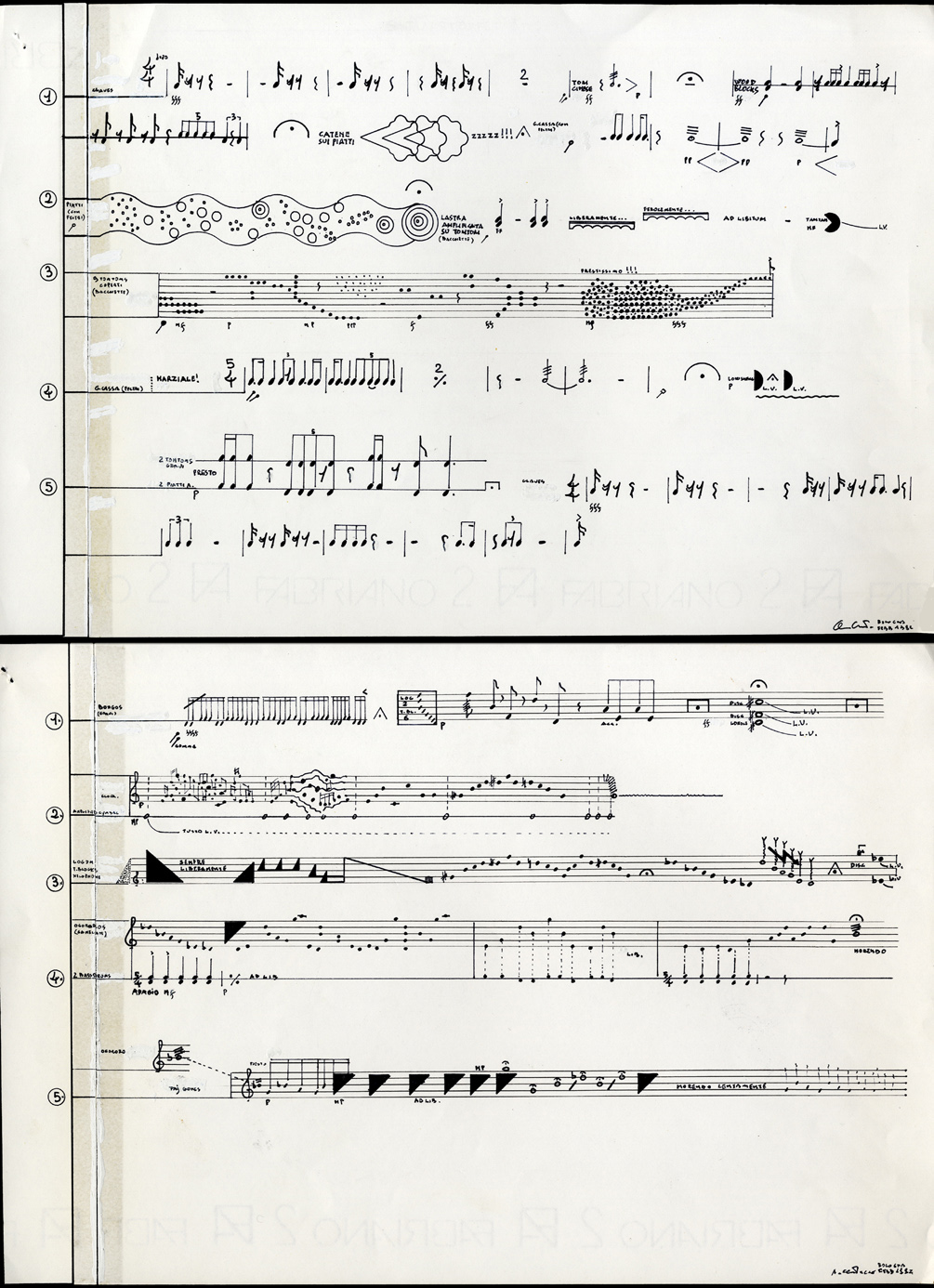 Andrea Centazzo, Situations III e IV, 1982, partitura