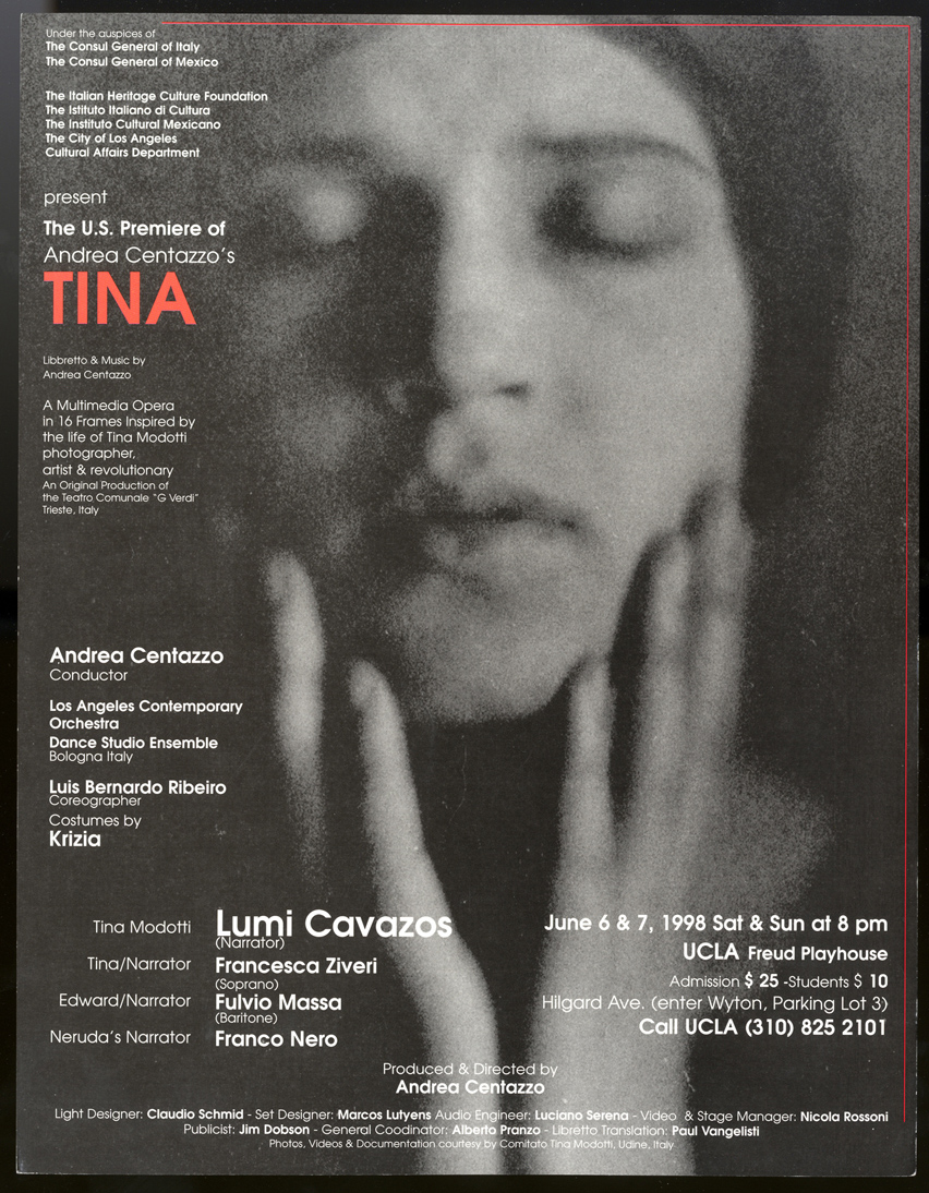 Andrea Centazzo, Tina, U.S. premiere, Los Angeles, 1998